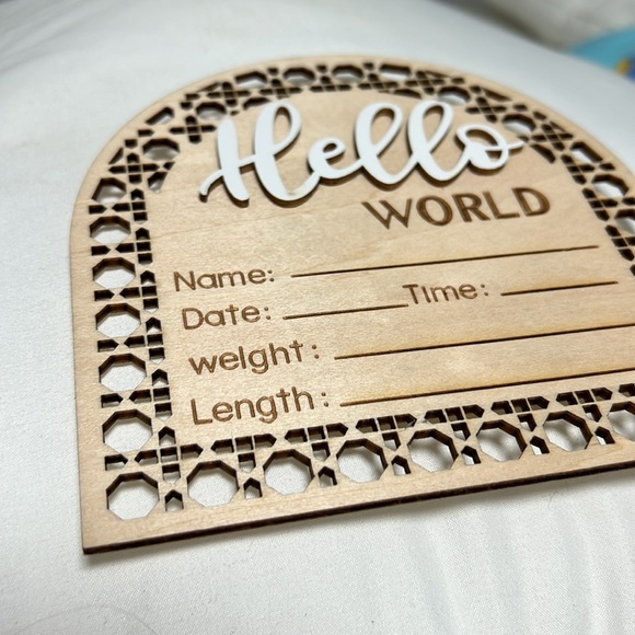 Wooden Baby Announcement Sign - Picture 4 of 4